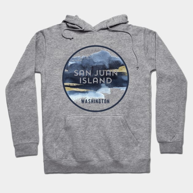 San Juan Island, Washington Watercolor Design Hoodie by Pine Hill Goods